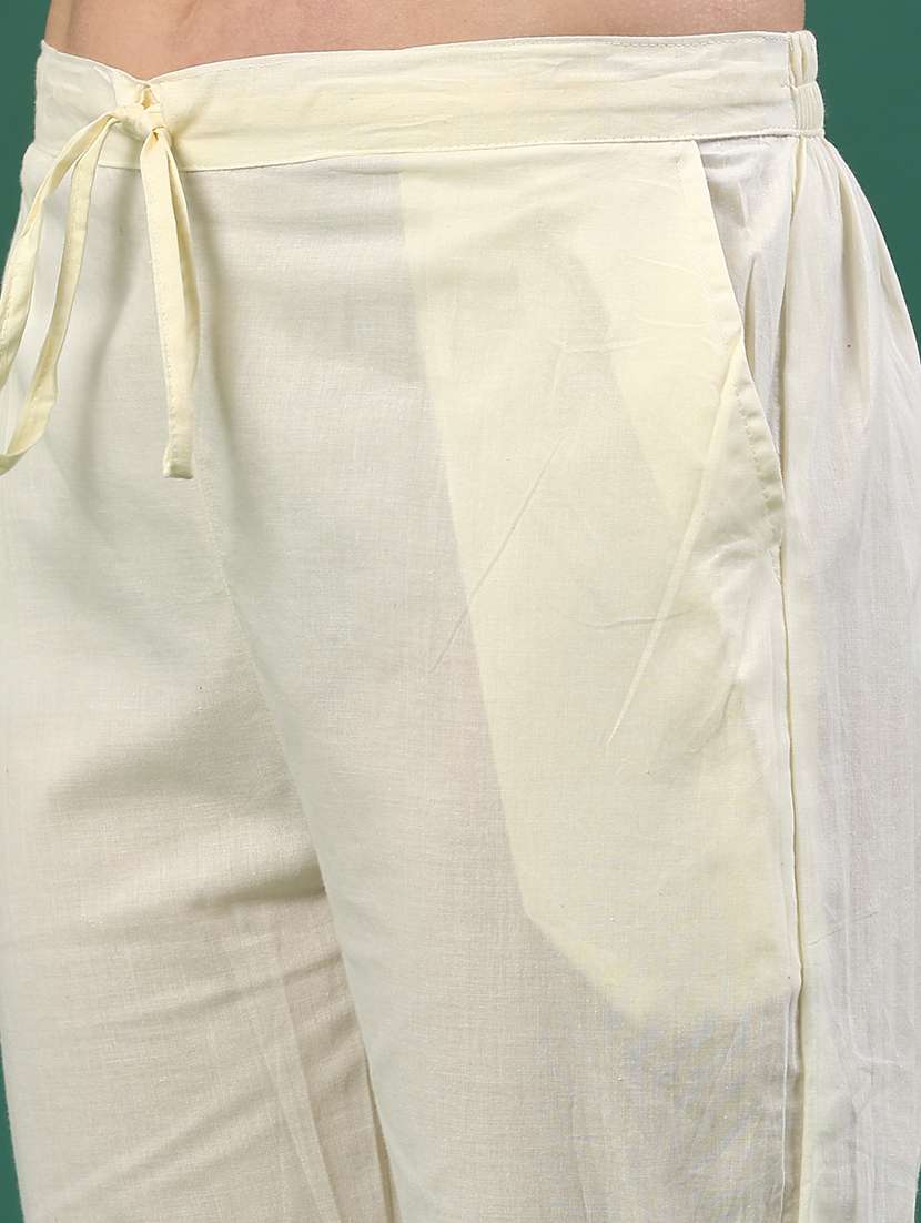 beige cotton kurta pant  set - 22368287 -  Standard Image - 5