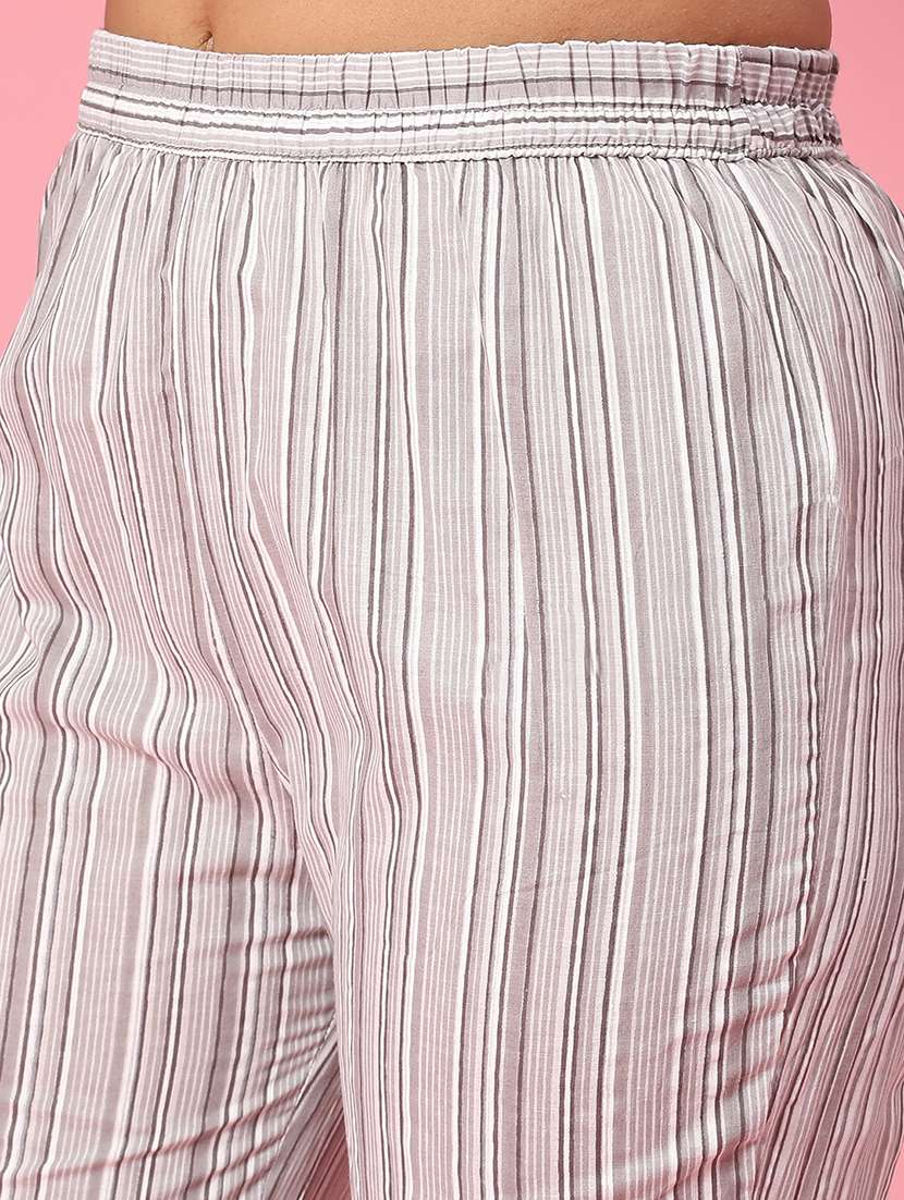 grey cotton kurta palazzo  set - 22368289 -  Standard Image - 5