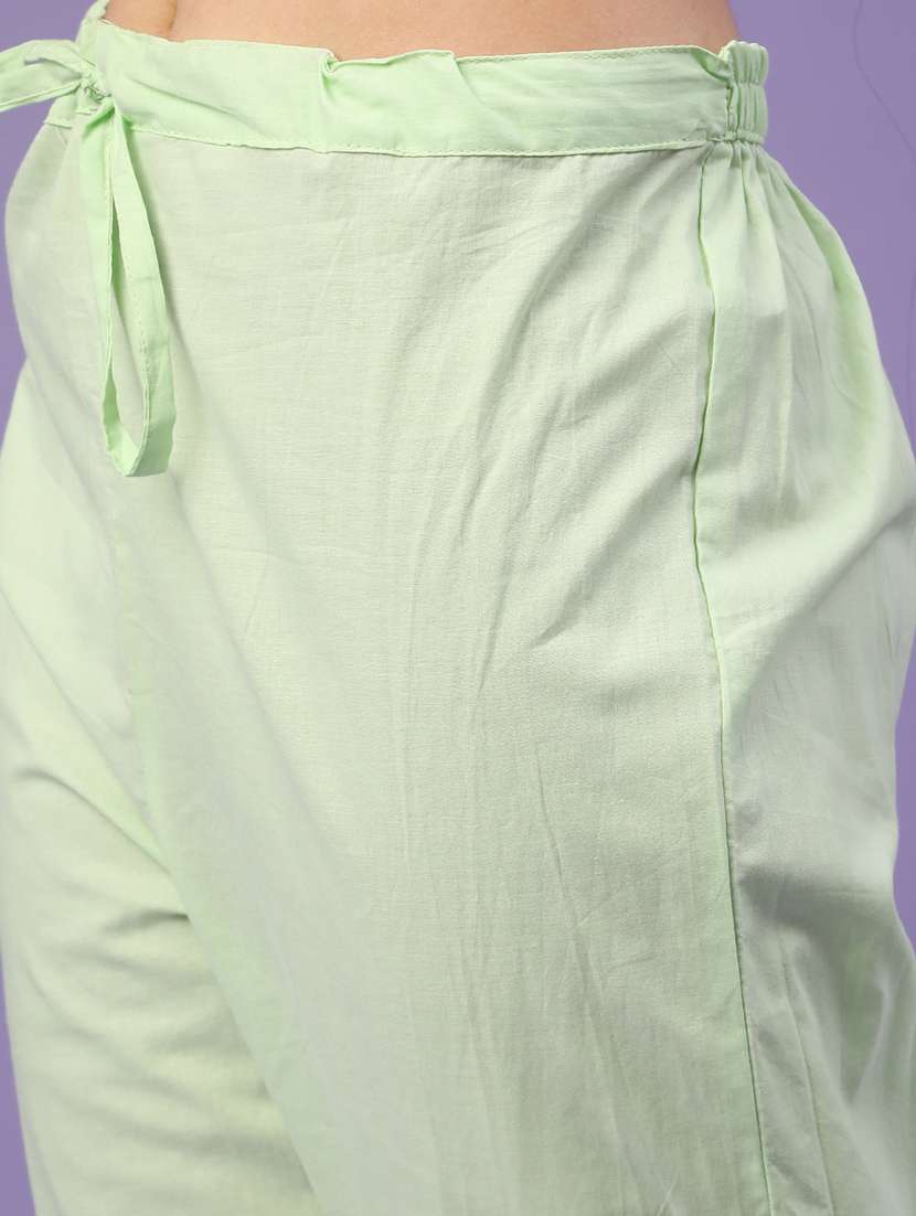 green cotton blend kurta dupatta  set - 22368301 -  Standard Image - 5