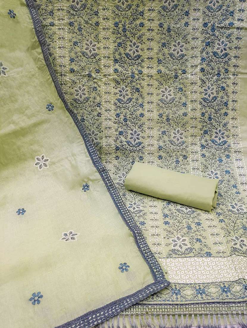 women solid with work unstitched suit set - 22368322 -  Standard Image - 3