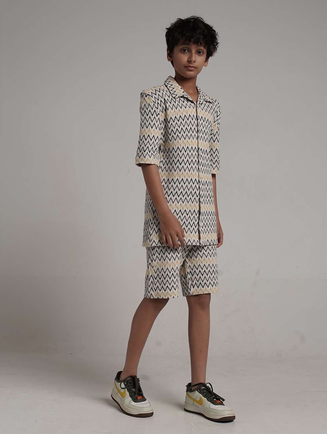 boys printed shirt and shorts co-ords set - 22368355 -  Standard Image - 3