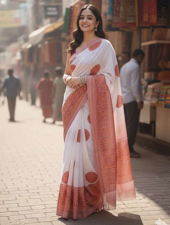 women self design bordered saree with blouse - 22368363 -  Standard Image - 3