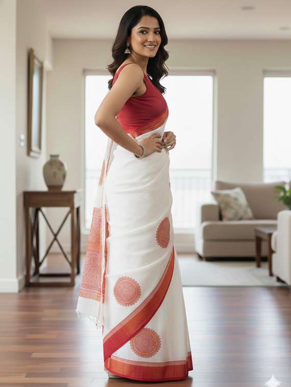 women self design bordered saree with blouse - 22368364 -  Standard Image - 3