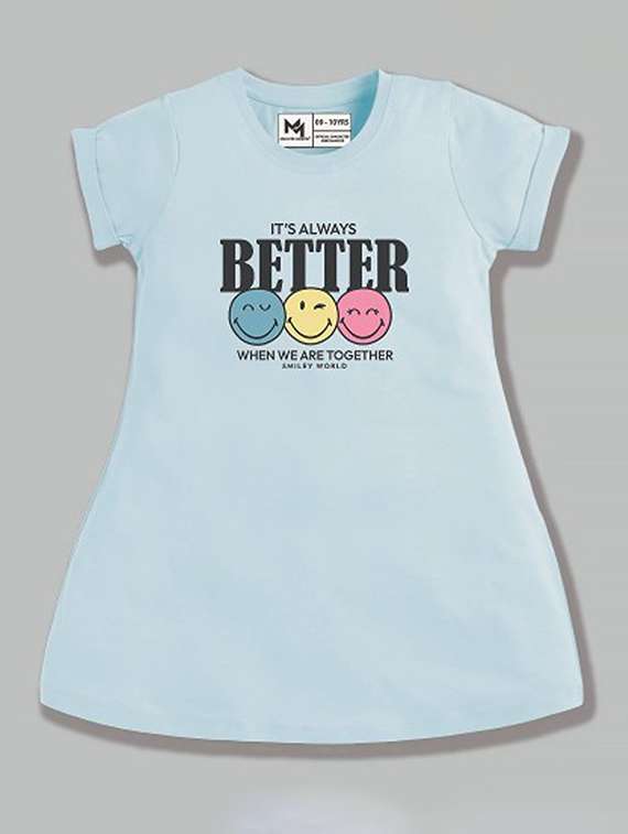 girls printed short sleeve a-line dress