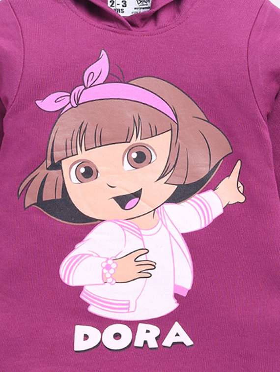 girls printed long sleeve hooded dress - 22368478 -  Standard Image - 3