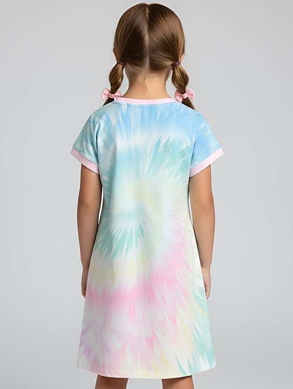 girls printed short sleeve a-line dress - 22368496 -  Standard Image - 3