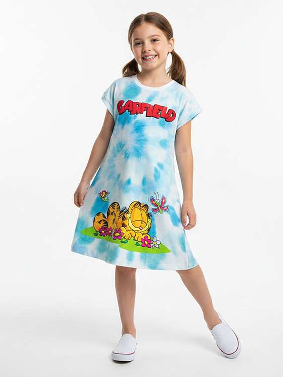 girls printed short sleeve a-line dress