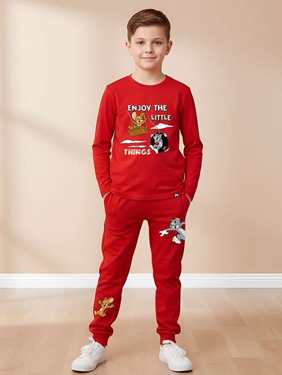 boys printed t-shirt and jogger set