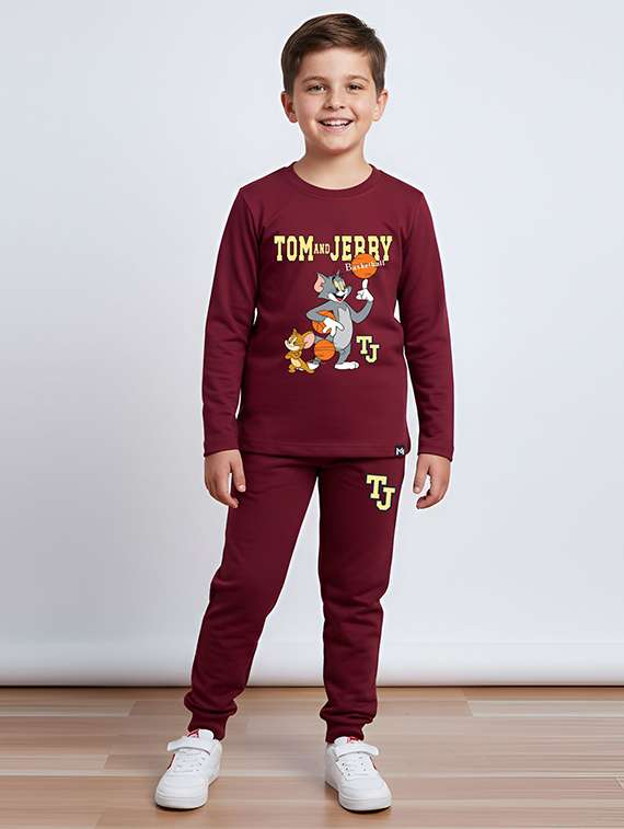 boys printed t-shirt and jogger set
