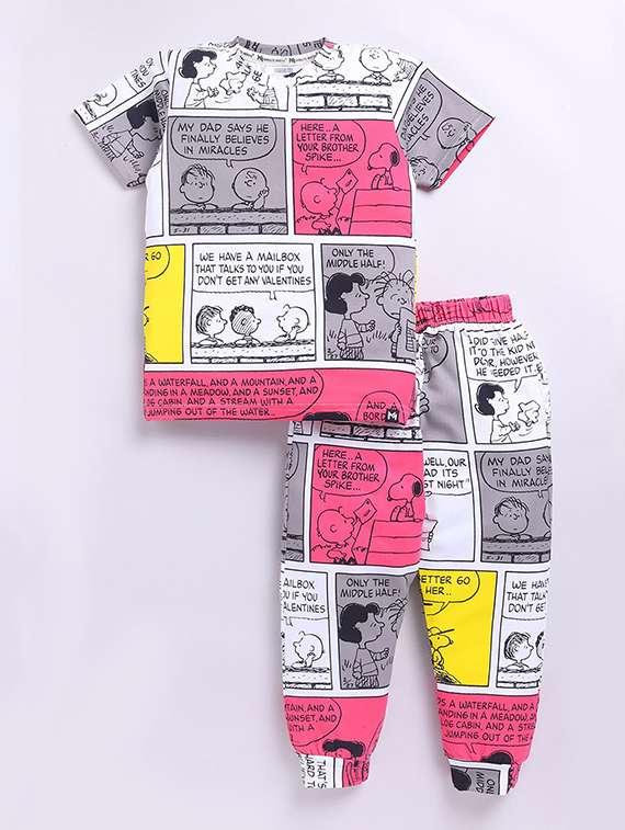 kids printed t-shirt and jogger set