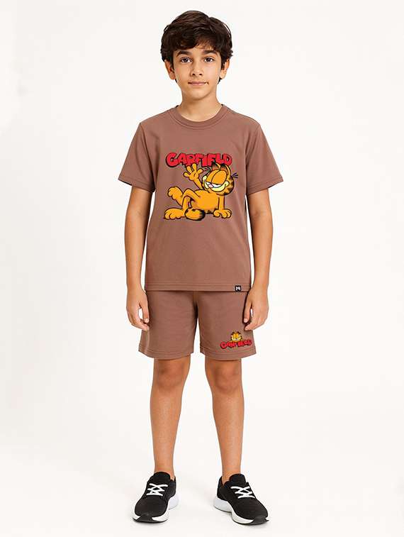 kids printed t-shirt and shorts set
