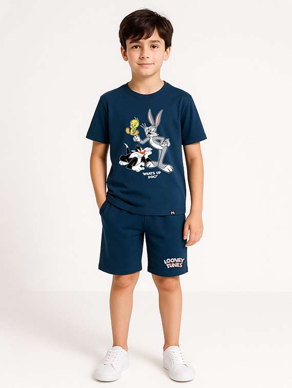kids printed t-shirt and shorts set