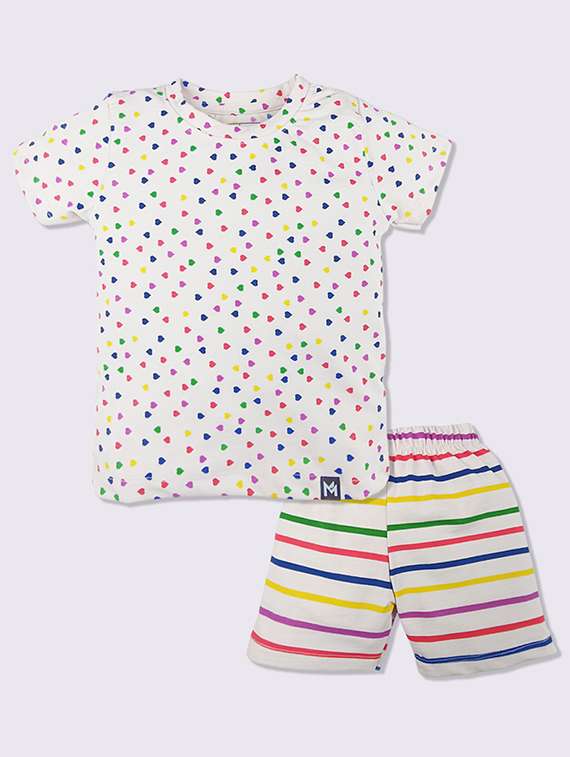 kids printed t-shirt and shorts set