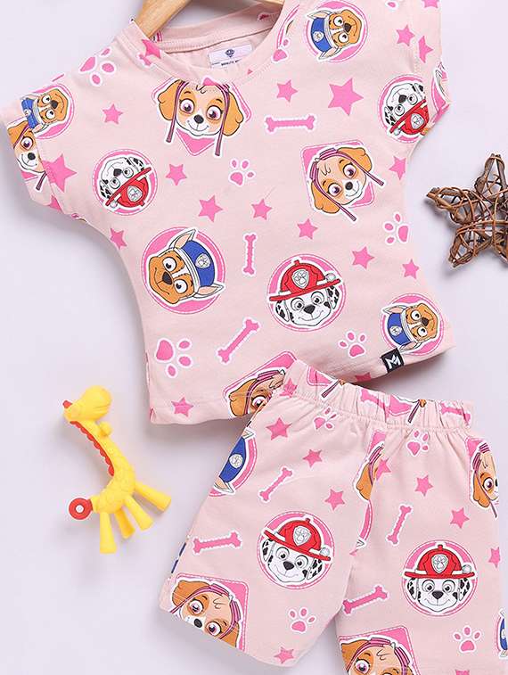 kids printed t-shirt and shorts set