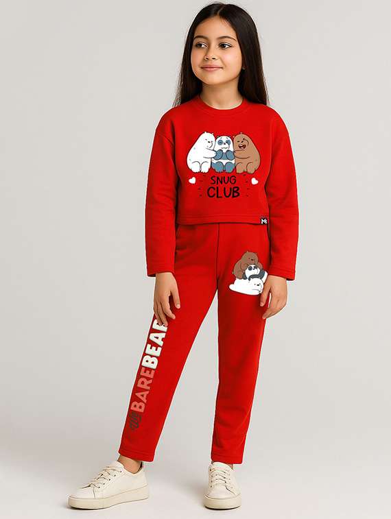 girls printed full length set