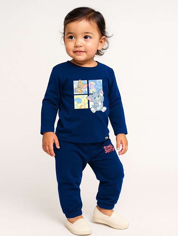 kids printed long sleeve full length set