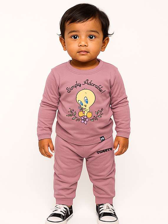 kids printed long sleeve full length set