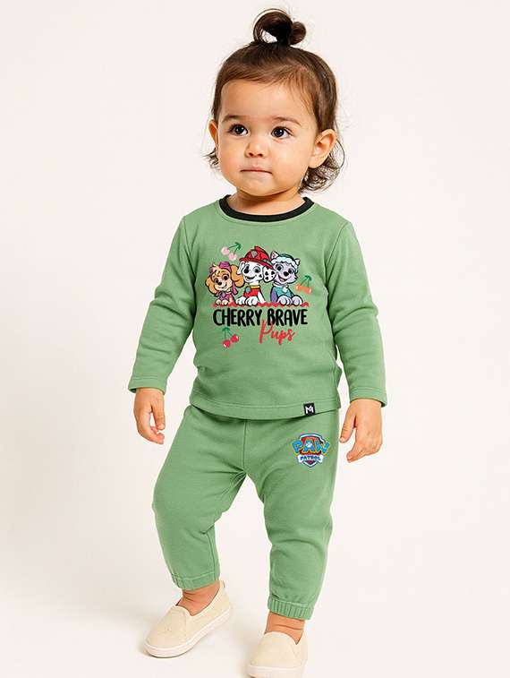 kids printed long sleeve full length set