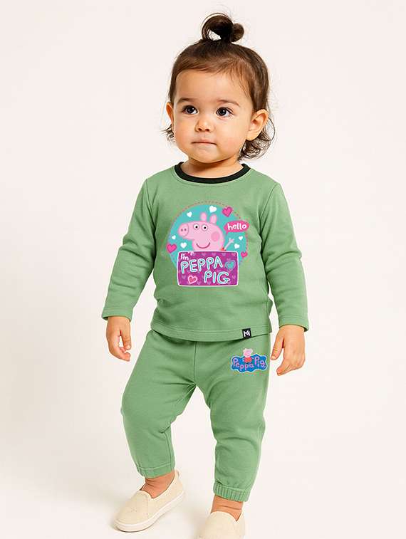kids printed long sleeve full length set