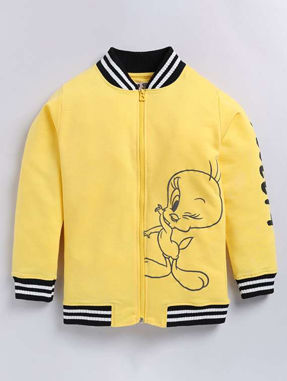 girls printed long sleeve varsity jacket