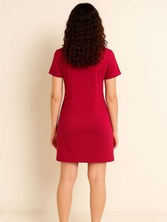 women printed short sleeve t-shirt dress - 22368644 -  Standard Image - 3