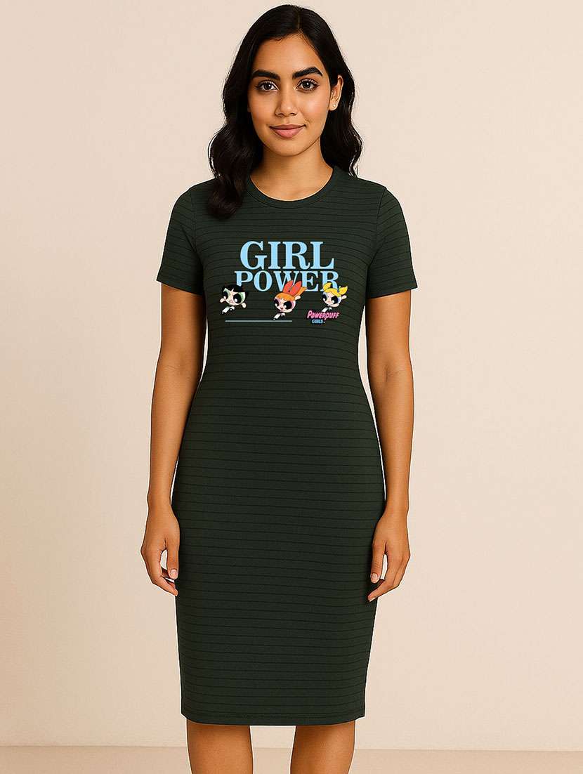 women printed short sleeve t-shirt dress