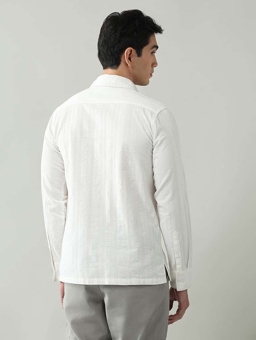 men self designed collared long sleeve shirt - 22368685 -  Standard Image - 3