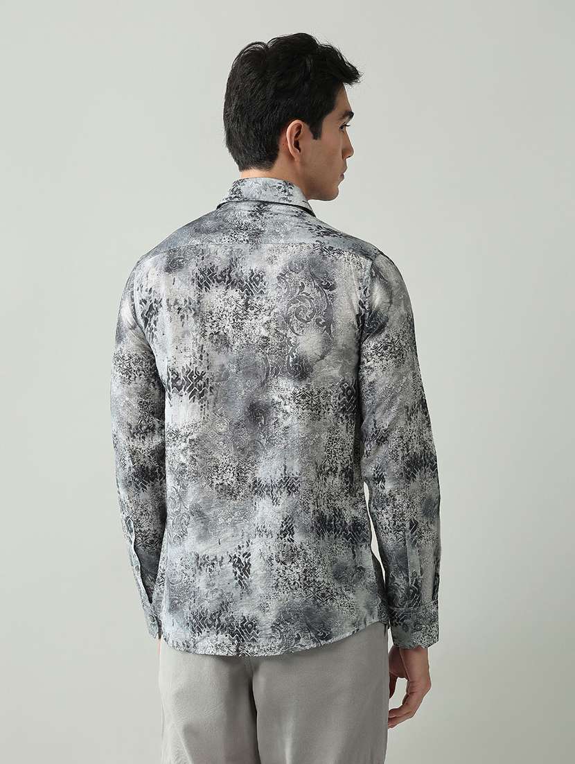 Men Printed Collared Long Sleeve Shirt - 22368691 -  Standard Image - 3