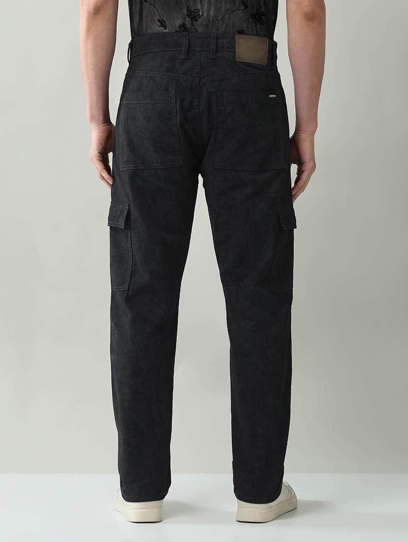 men solid mid rise regular fit cargo - 22368707 -  Standard Image - 3