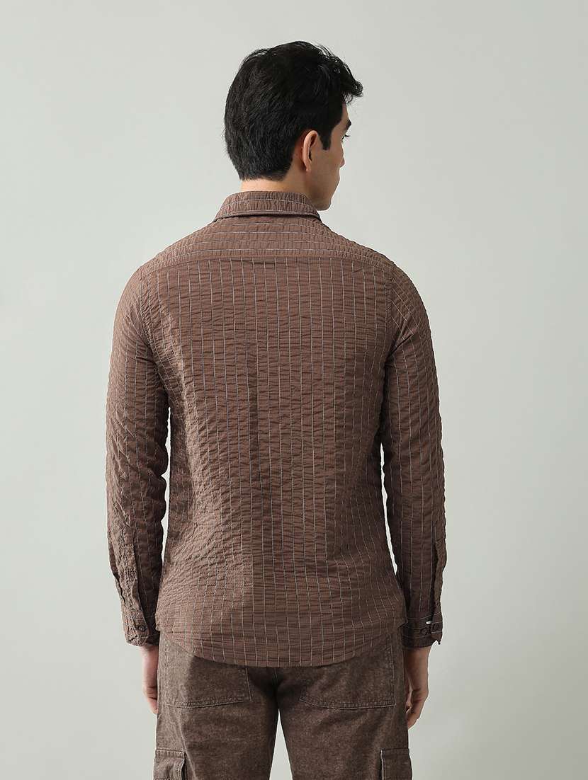 men striped collared long sleeve shirt - 22368712 -  Standard Image - 3