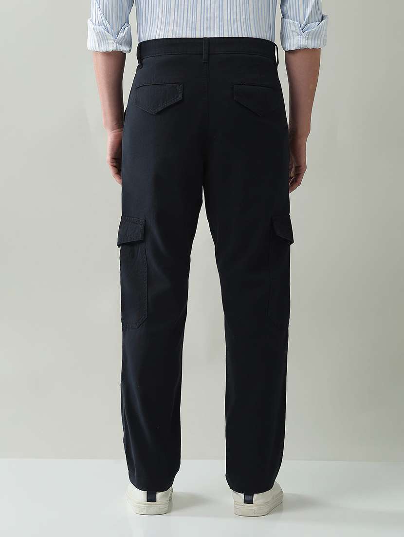 men solid mid rise regular fit cargo - 22368714 -  Standard Image - 3