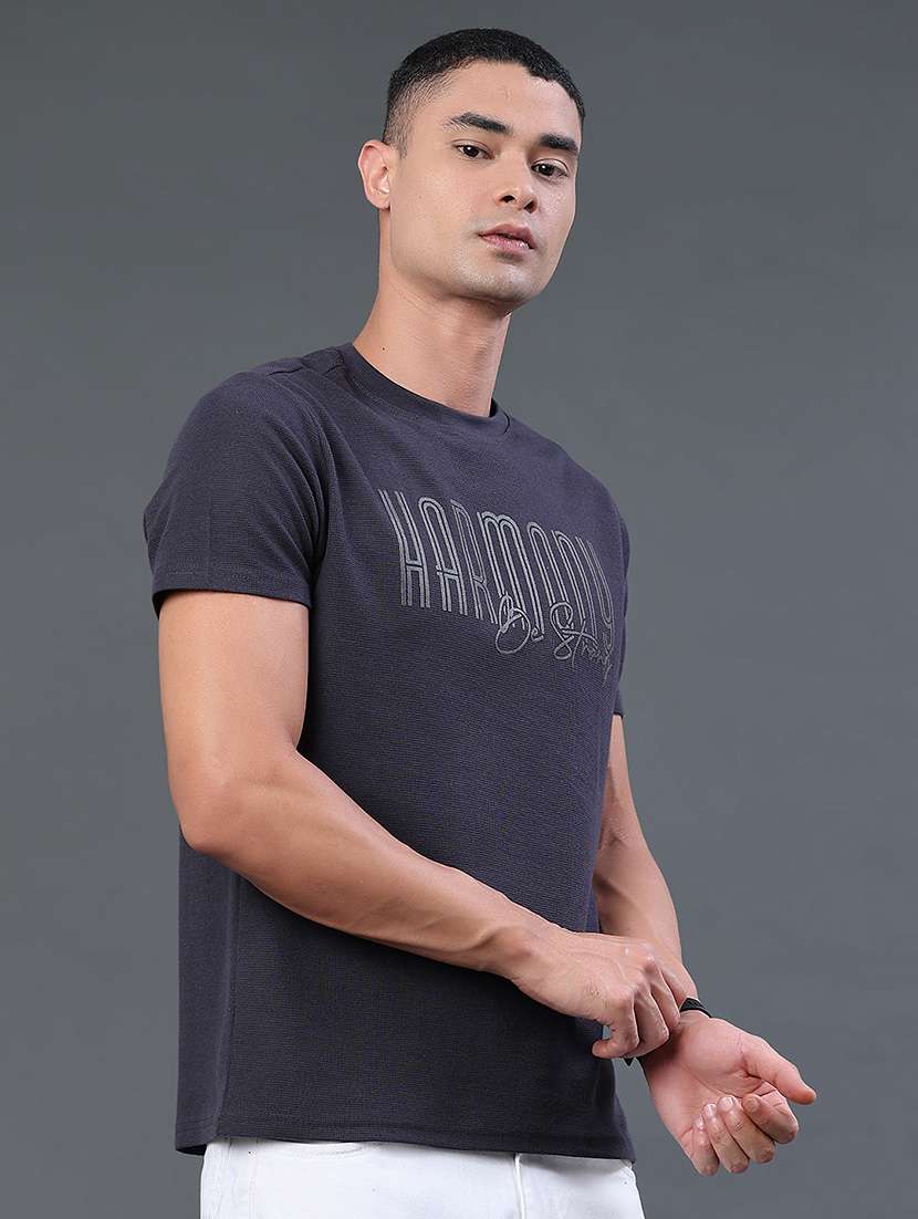 Men Printed Round Neck Casual T-shirt - 22370888 -  Standard Image - 3