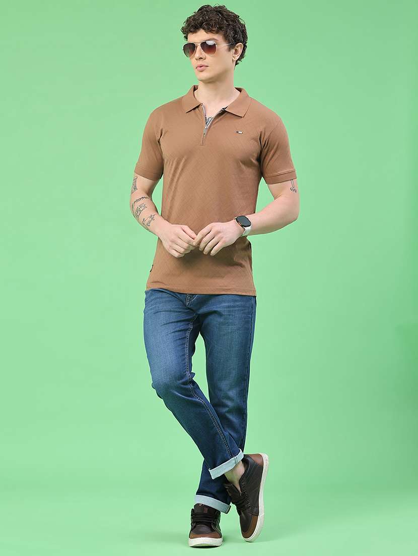 men self design short sleeve slim fit polo t-shirt - 22371045 -  Standard Image - 5
