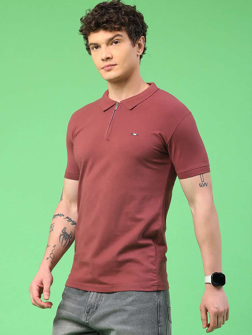 men self design short sleeve slim fit polo t-shirt - 22371050 -  Standard Image - 3