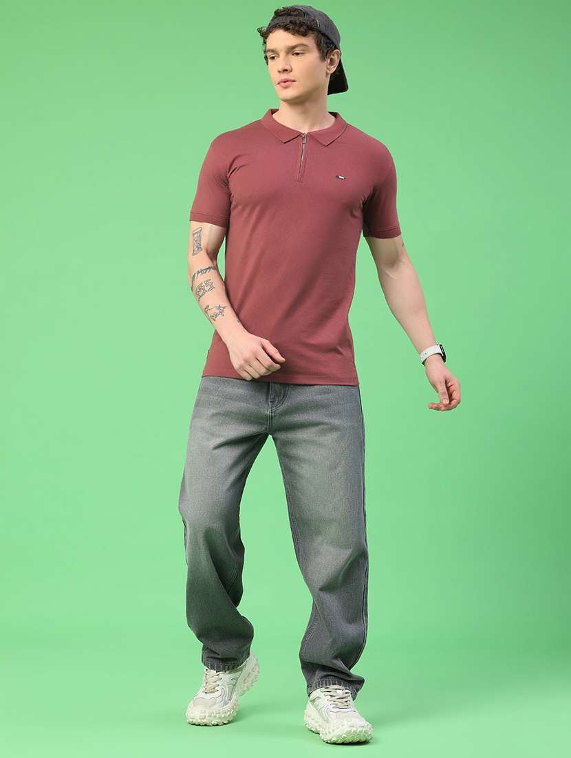 men self design short sleeve slim fit polo t-shirt - 22371050 -  Standard Image - 5