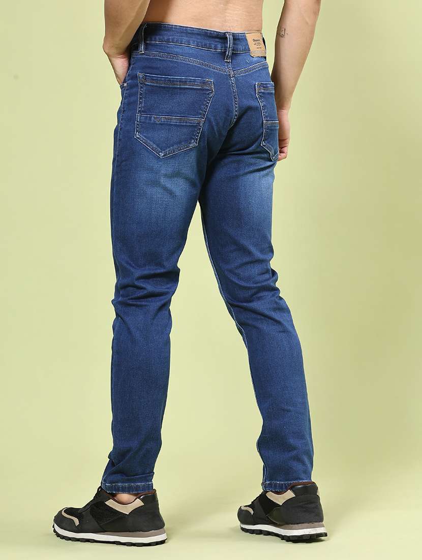 men washed mid rise full length tapered jeans - 22371051 -  Standard Image - 3