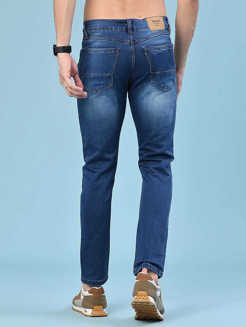 men washed mid rise full length slim fit jeans - 22371057 -  Standard Image - 3