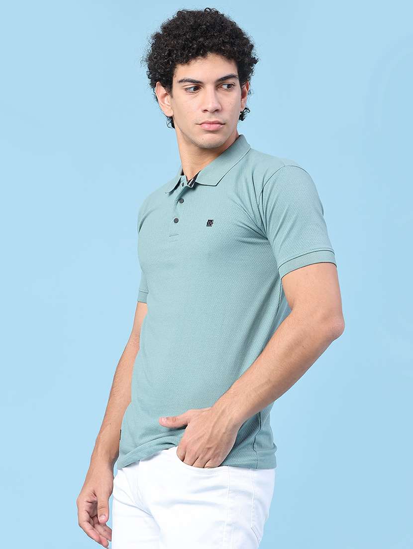 men self design short sleeve slim fit polo t-shirt - 22371080 -  Standard Image - 3