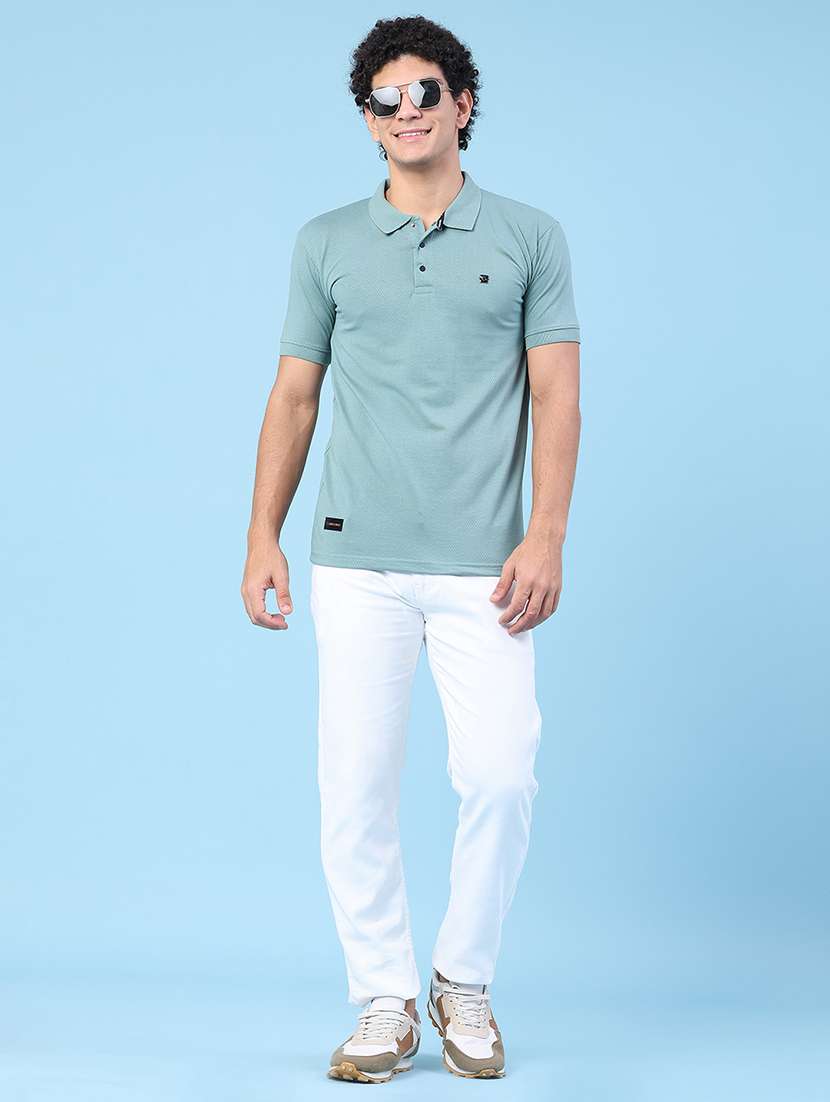 men self design short sleeve slim fit polo t-shirt - 22371080 -  Standard Image - 5