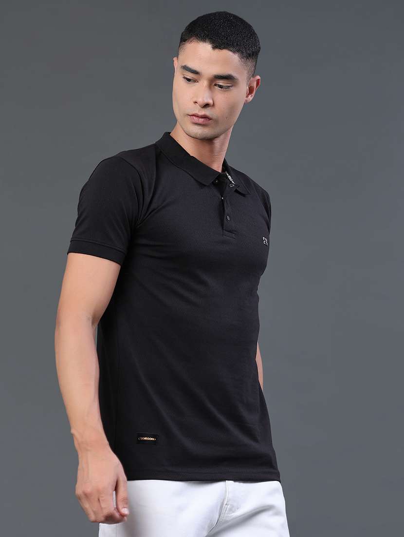 men self design short sleeve slim fit polo t-shirt - 22371082 -  Standard Image - 3