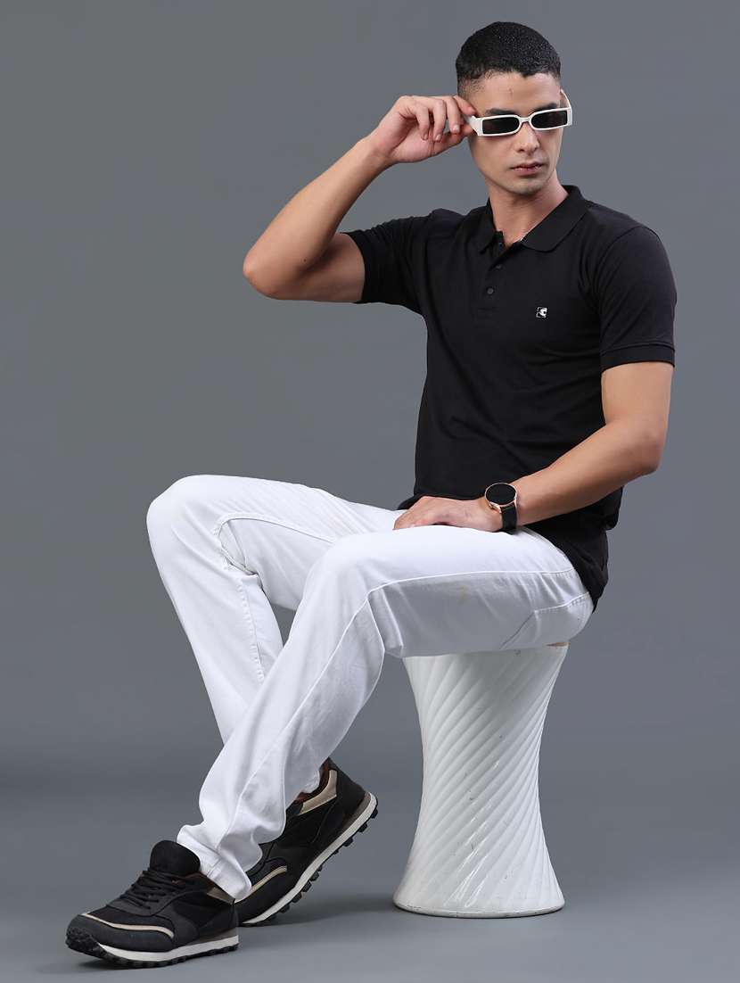 men self design short sleeve slim fit polo t-shirt - 22371082 -  Standard Image - 5