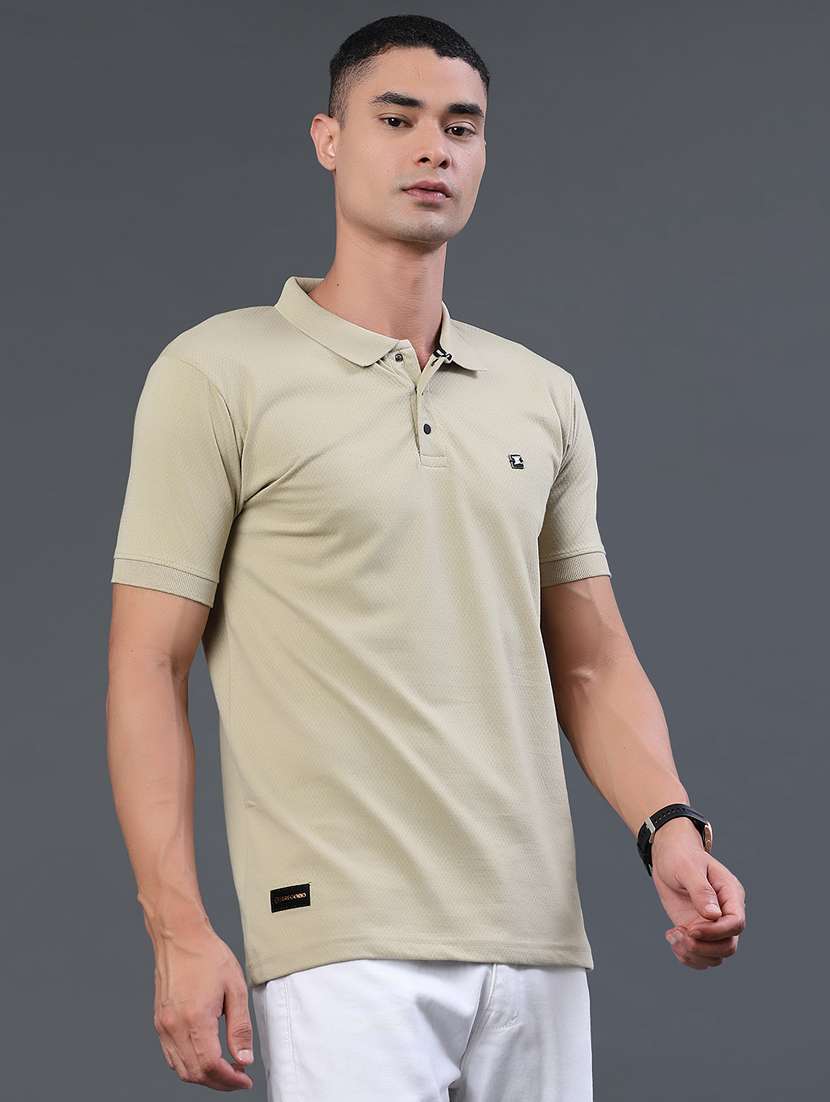 men self design short sleeve slim fit polo t-shirt - 22371085 -  Standard Image - 3