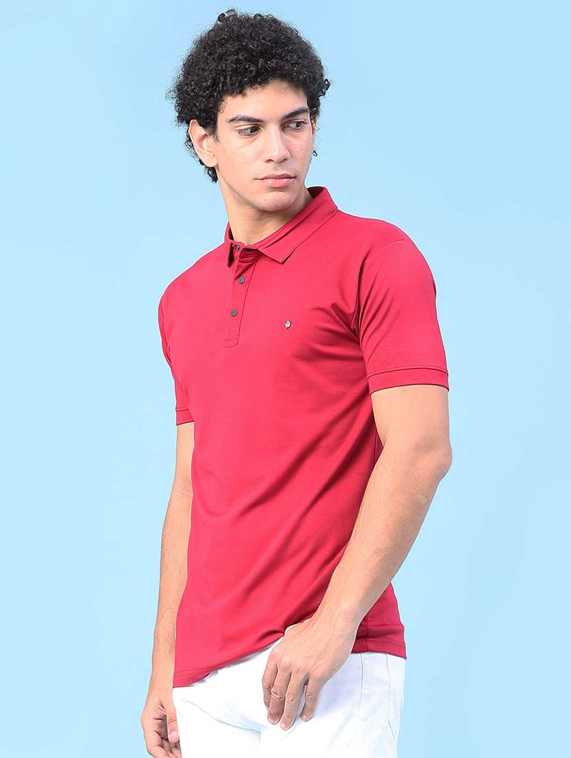 men solid short sleeve slim fit polo t-shirt - 22371086 -  Standard Image - 3