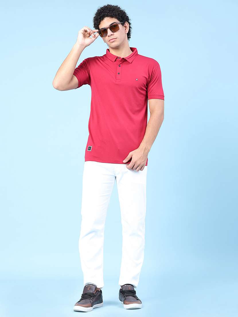 men solid short sleeve slim fit polo t-shirt - 22371086 -  Standard Image - 5