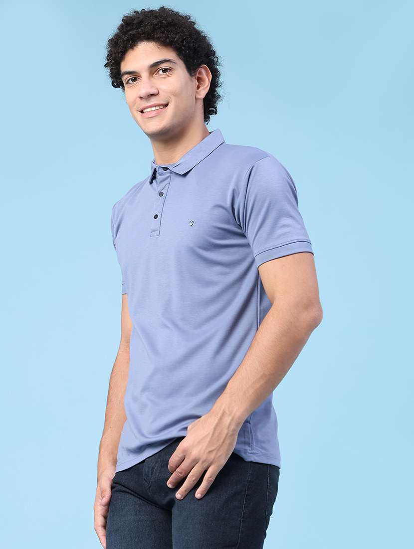 men solid short sleeve slim fit polo t-shirt - 22371087 -  Standard Image - 3