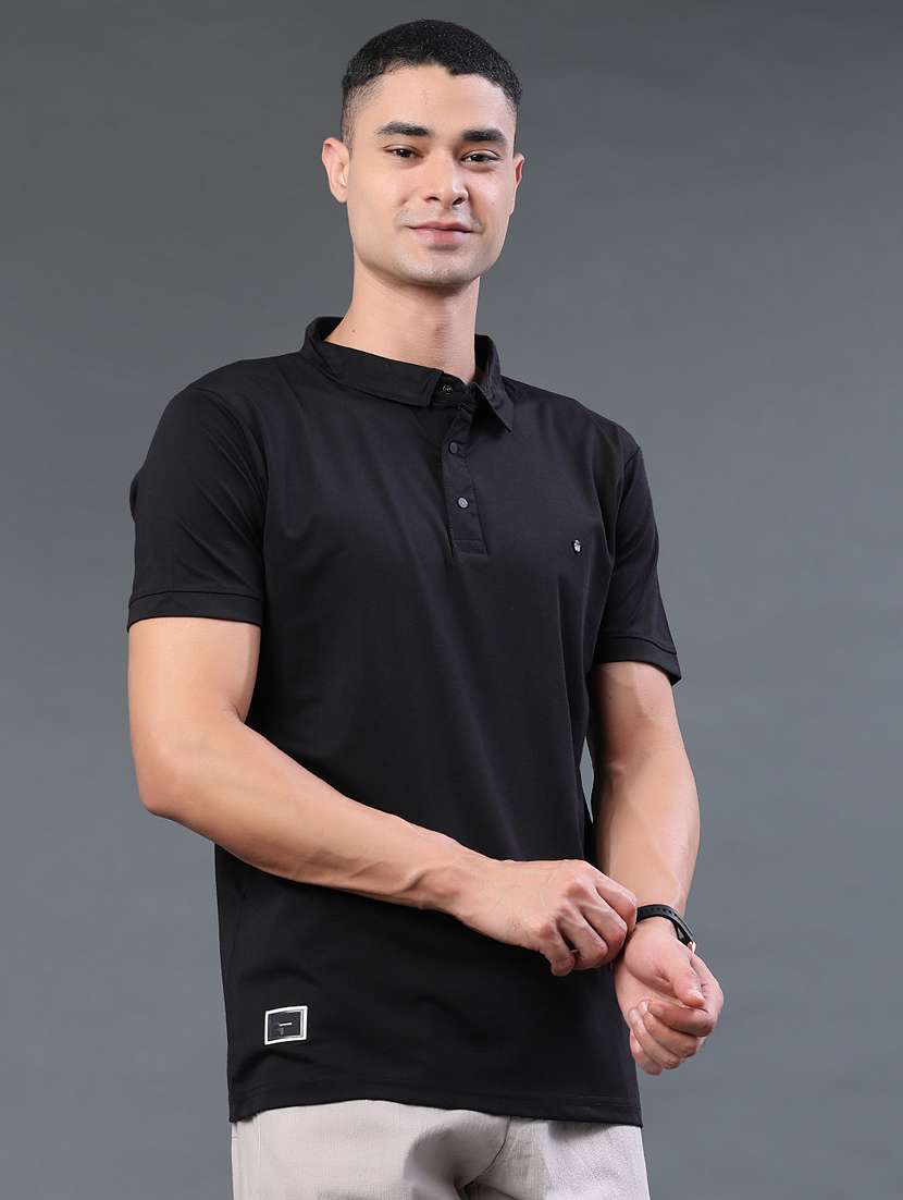 men solid short sleeve slim fit polo t-shirt - 22371093 -  Standard Image - 3