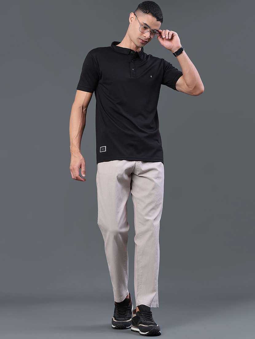 men solid short sleeve slim fit polo t-shirt - 22371093 -  Standard Image - 5