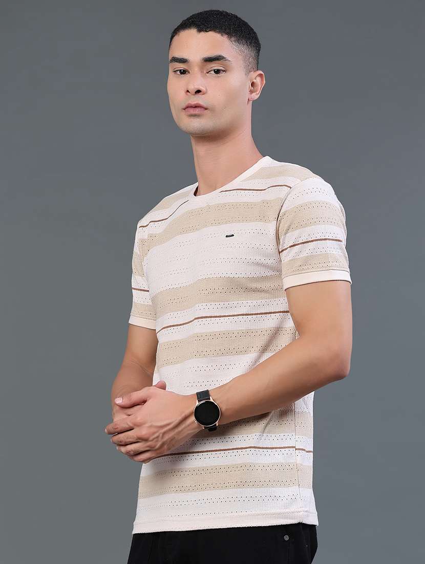 men striped short sleeve regular fit t-shirt - 22371110 -  Standard Image - 3