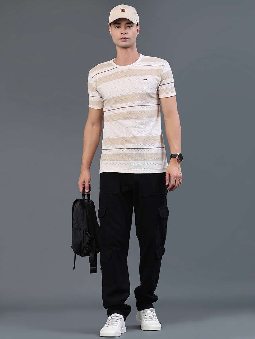 men striped short sleeve regular fit t-shirt - 22371110 -  Standard Image - 5