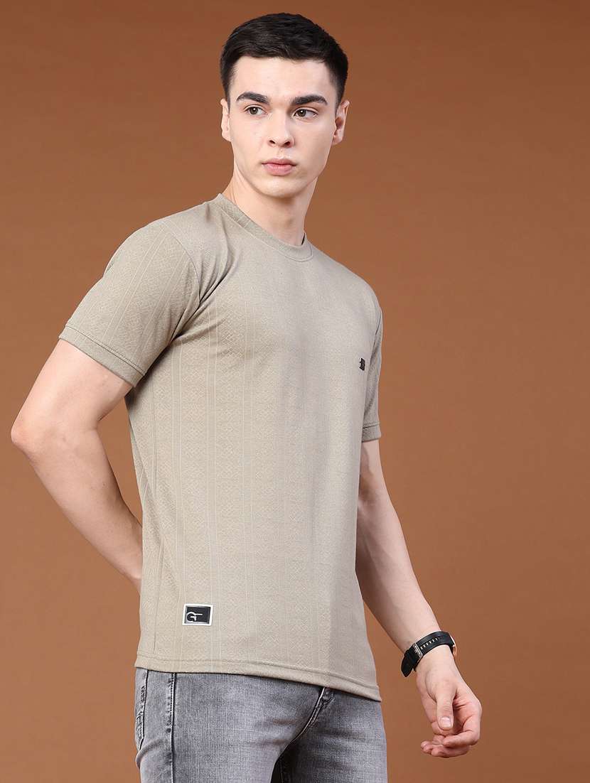 men self design short sleeve slim fit t-shirt - 22371120 -  Standard Image - 3